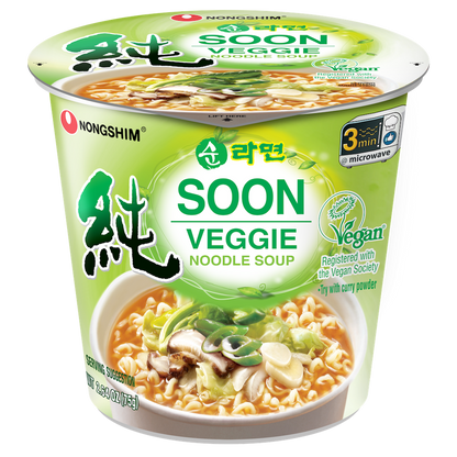 Nongshim Soon Veggie Noodle Cup, Vegan - 6 Pack