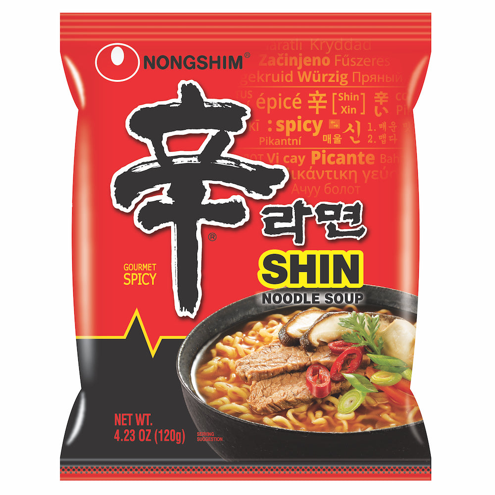 Nongshim SHIN Ramen Noodle Bag, Gourmet Spicy - 10 Pack