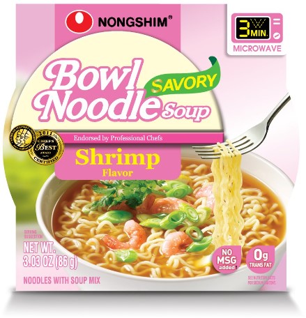 Nongshim Bowl Noodle Soup, Savory Shrimp Flavor - 12 Pack