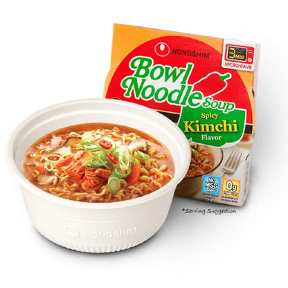 Nongshim Bowl Noodle Soup, Spicy Kimchi Flavor - 12 Pack