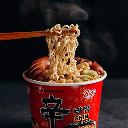 Nongshim SHIN Ramen Noodle Cup, Gourmet Spicy - 6 Pack